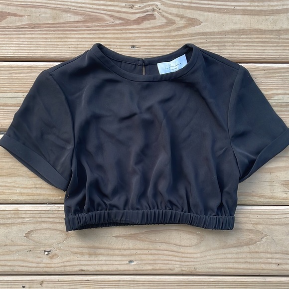 L'Academie Black Weronika Crop Top